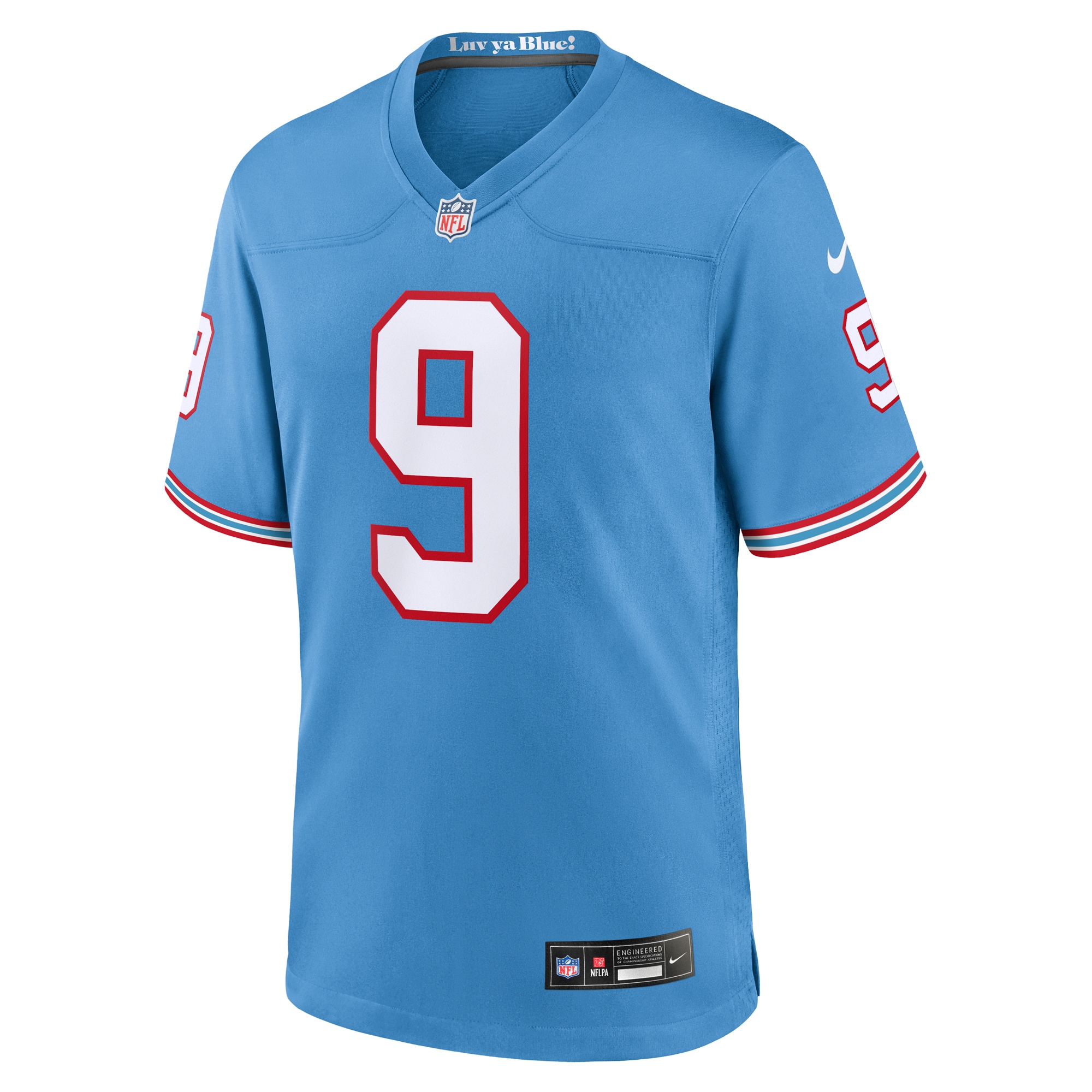 Men's Tennessee Titans Steve McNair Light Blue Oilers Throwback Retired Player Game Jersey JS5715 nicesnker - Image 2
