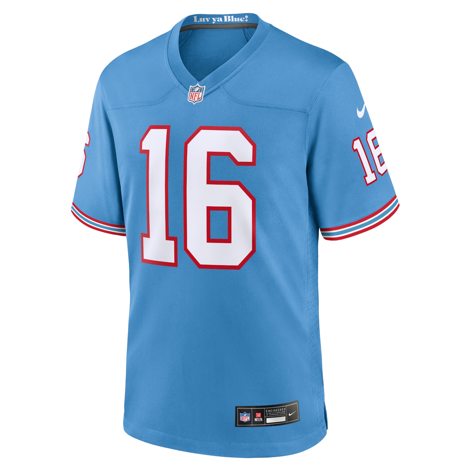 Men's Tennessee Titans Treylon Burks Light Blue Oilers Throwback Alternate Game Player Jersey JS8192 nicesnker - Image 2