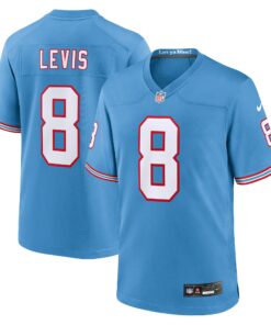Men's Tennessee Titans Will Levis Light Blue Oilers Throwback Player Game Jersey JS7813 nicesnker