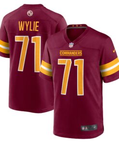 Men's Washington Commanders Andrew Wylie Burgundy Game Player Jersey JS1240 nicesnker