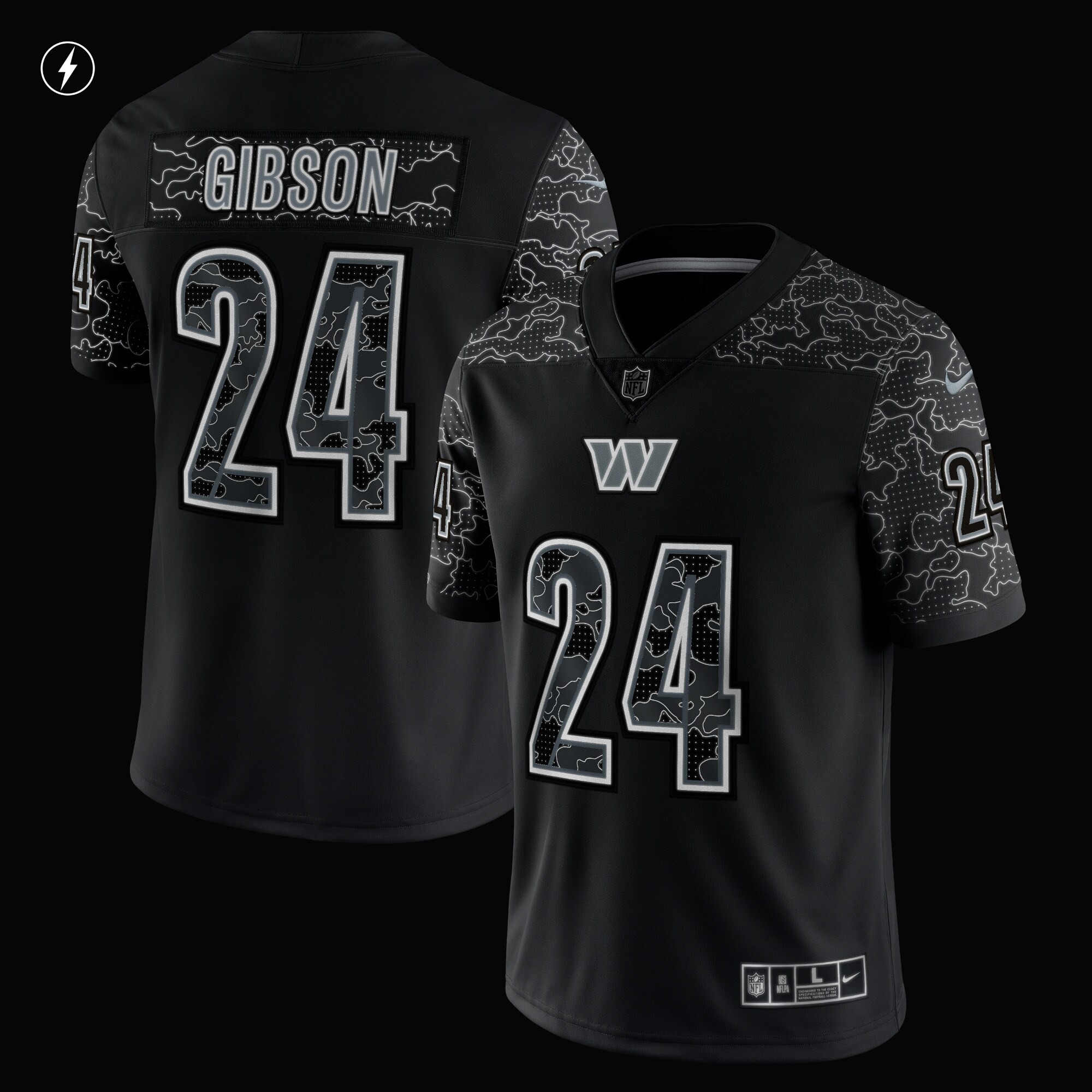 Men's Washington Commanders Antonio Gibson Black RFLCTV Limited Jersey JS6699 nicesnker - Image 2