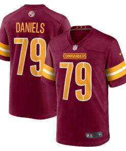 Men's Washington Commanders Braeden Daniels Burgundy Team Game Jersey JS1401 nicesnker