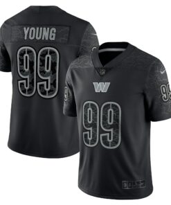 Men's Washington Commanders Chase Young Black RFLCTV Limited Jersey JS9702 nicesnker