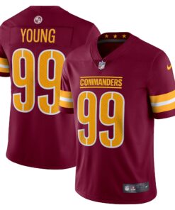 Men's Washington Commanders Chase Young Burgundy Vapor Limited Jersey JS8534 nicesnker