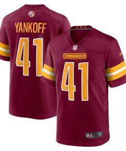 Men's Washington Commanders Colson Yankoff Burgundy Game Jersey JS9246 nicesnker