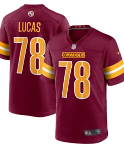Men's Washington Commanders Cornelius Lucas Burgundy Game Jersey JS6047 nicesnker