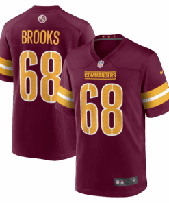 Men's Washington Commanders Curtis Brooks Burgundy Game Jersey JS8599 nicesnker