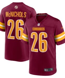 Men's Washington Commanders Jeremy McNichols Burgundy Game Jersey JS9979 nicesnker