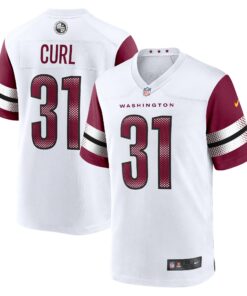 Men's Washington Commanders Kamren Curl White Game Jersey JS8741 nicesnker