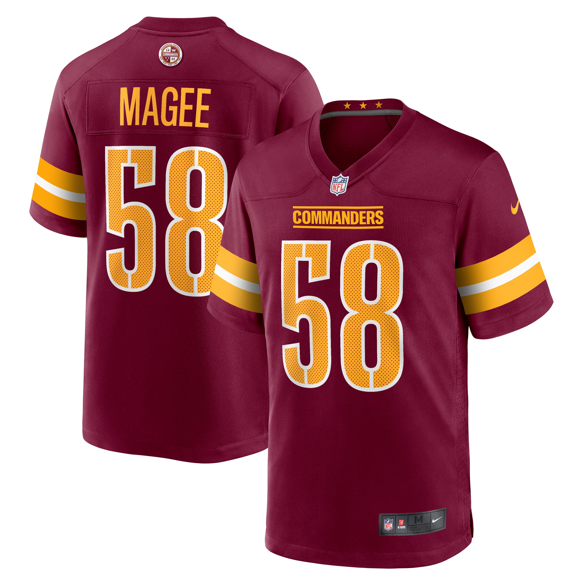 Men's Washington Commanders Magee Burgundy Game Jersey JS6037 nicesnker