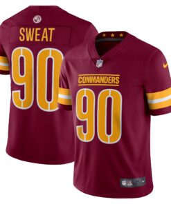 Men's Washington Commanders Montez Sweat Burgundy Vapor Limited Jersey JS2189 nicesnker