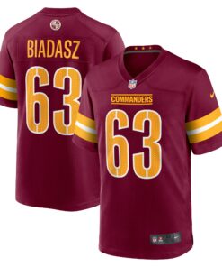 Men's Washington Commanders Tyler Biadasz Burgundy Game Jersey JS7236 nicesnker