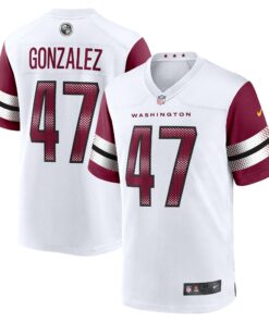 Men's Washington Commanders Zane Gonzalez White Game Jersey JS2970 nicesnker
