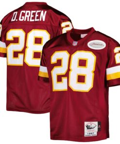 Men's Washington Football Team 1997 Darrell Green Mitchell & Ness Burgundy Throwback Retired Player Jersey JS1970 nicesnker