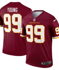 Men's Washington Football Team Chase Young Burgundy Team Legend Player Performance Top JS4800 nicesnker
