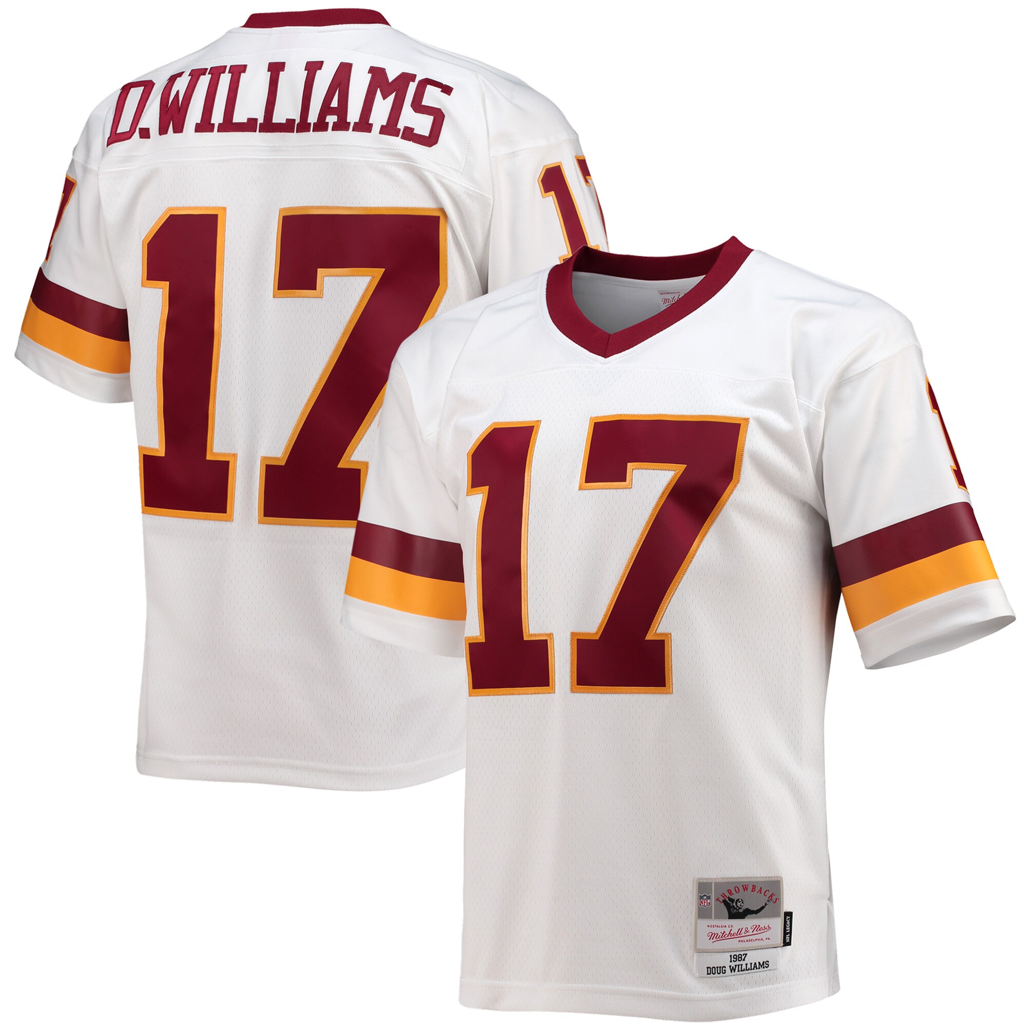 Men's Washington Football Team Doug Williams Mitchell & Ness White Legacy Jersey JS4208 nicesnker