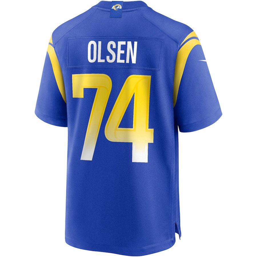 Merlin Olsen 74 Los Angeles Rams Men Game Retired Jersey - Royal JS3105 nicesnker - Image 3