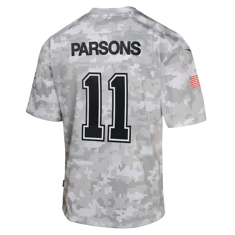 Micah Parsons 11 Dallas Cowboys 2024 Salute to Service Game YOUTH Jersey - Arctic Camo JS4562 nicesnker - Image 3