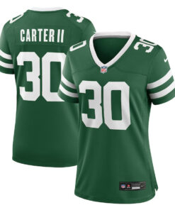 Michael Carter II 30 New York Jets Women's Team Game Jersey - Legacy Green JS4897 nicesnker