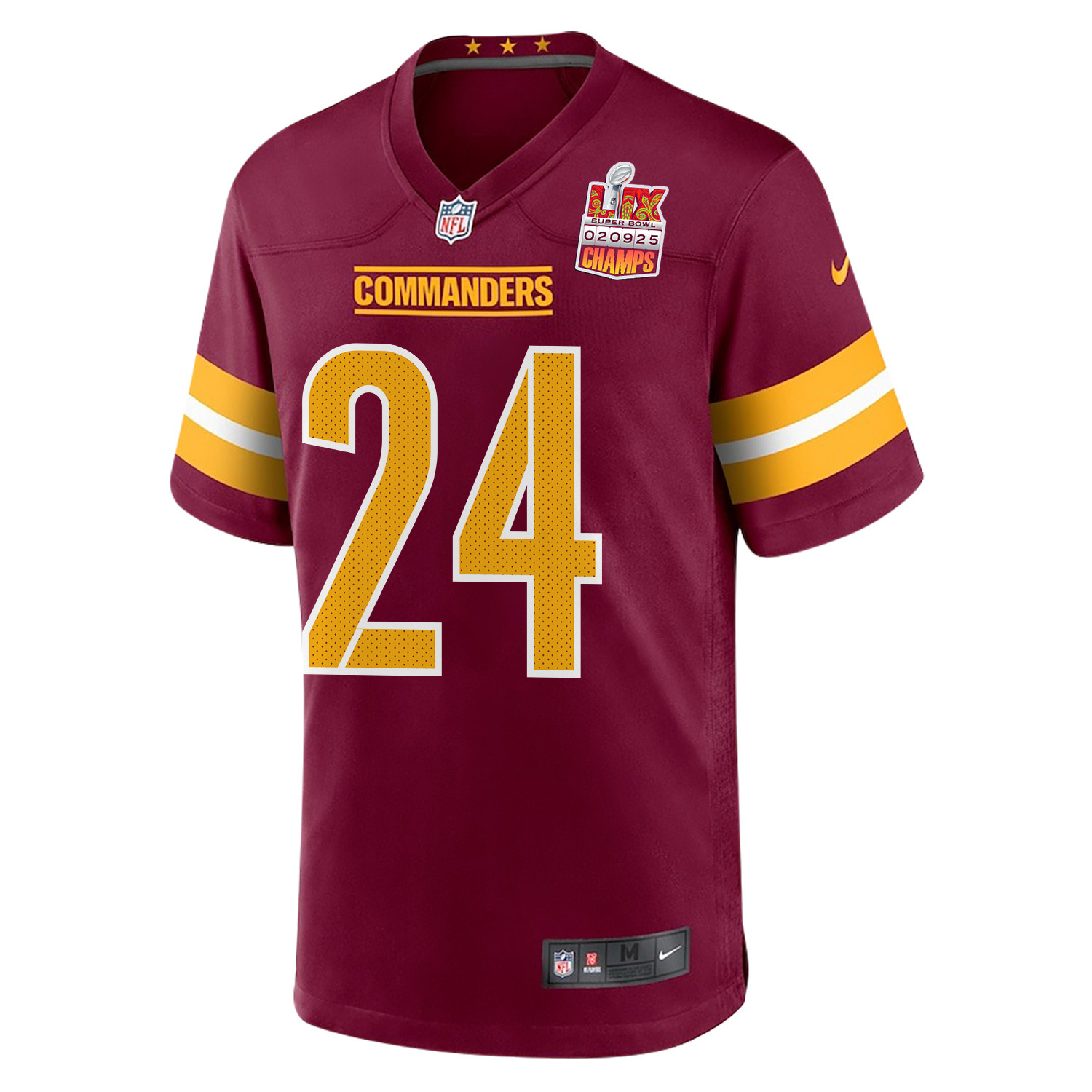 Michael Davis 24 Washington Commanders Super Bowl LIX Champions Patch Game Men Jersey - Burgundy JS1261 nicesnker - Image 3