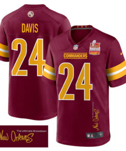 Michael Davis 24 Washington Commanders Super Bowl LIX Champions Patch 'New Orleans - The Ultimate Showdown' EMBROIDERED Game Men Jersey - Burgundy JS7138 nicesnker