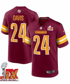 Michael Davis #24 Washington Commanders Super Bowl LIX Jersey - Men's - Burgundy JS4014 nicesnker