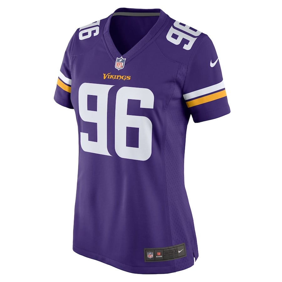 Michael Dogbe 96 Minnesota Vikings Team Game Women Jersey - Purple JS2292 nicesnker - Image 2