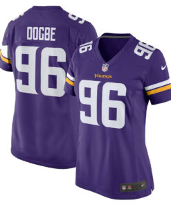 Michael Dogbe 96 Minnesota Vikings Team Game Women Jersey - Purple JS2292 nicesnker