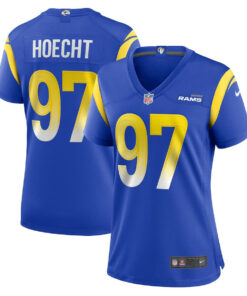 Michael Hoecht 97 Los Angeles Rams Women's Game Jersey - Royal JS4729 nicesnker