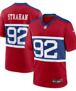 Michael Strahan 92 New York Giants Alternate Game Men Jersey - Century Red JS4717 nicesnker