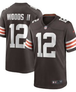 Michael Woods II 12 Cleveland Browns Game Men Jersey - Brown JS4873 nicesnker