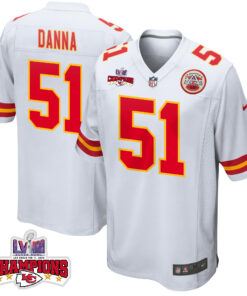Mike Danna 51 Kansas City Chiefs Super Bowl LVIII Champions 4 Stars Patch Game Men Jersey - White JS1589 nicesnker
