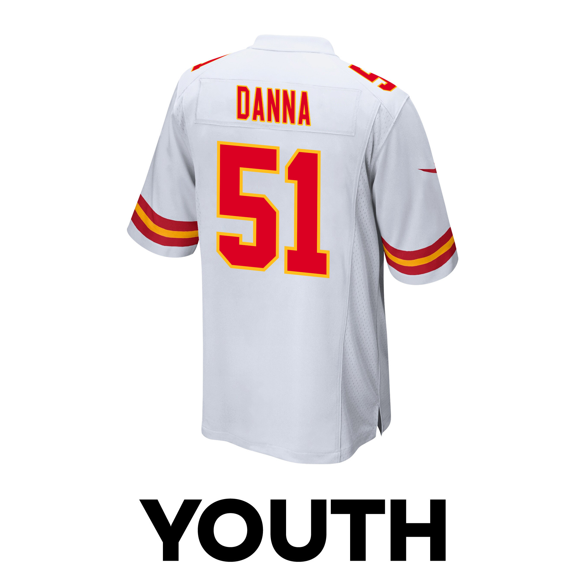 Mike Danna 51 Kansas City Chiefs Super Bowl LVIII Champions 4 Stars Patch Game YOUTH Jersey - White JS8978 nicesnker - Image 3
