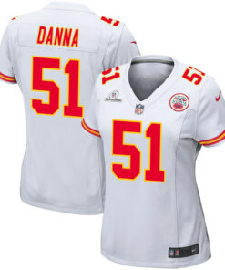 Mike Danna 51 Kansas City Chiefs Super Bowl LVIII Patch Game Women Jersey - White JS8813 nicesnker