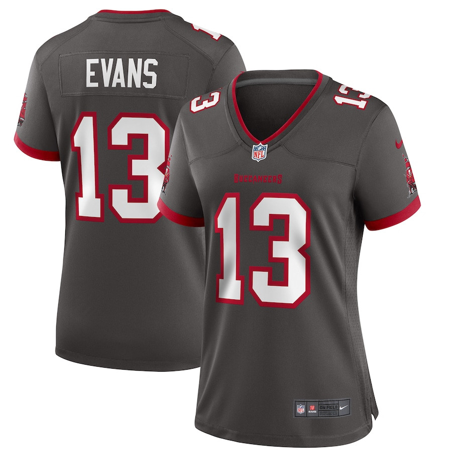 Mike Evans 13 Tampa Bay Buccaneers Women Alternate Game Jersey - Pewter JS8091 nicesnker