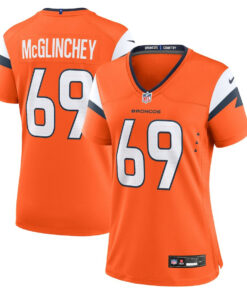 Mike McGlinchey 69 Denver Broncos Women's Team Game Jersey - Orange JS8701 nicesnker