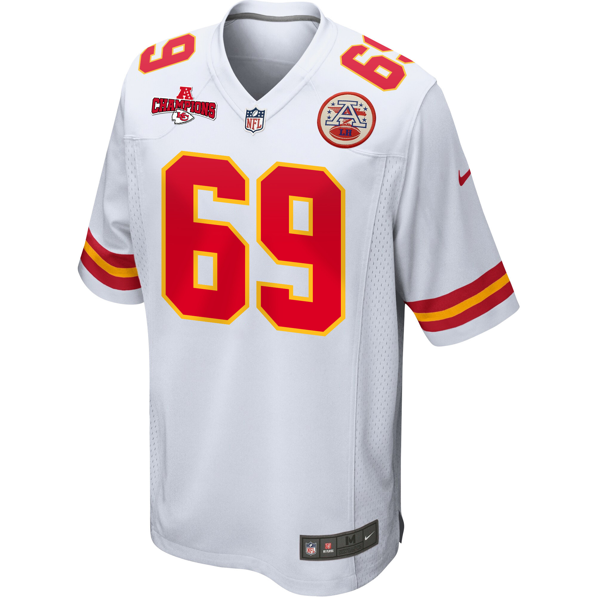 Mike Pennel 69 Kansas City Chiefs AFC Champions Patch Game Men Jersey - White JS3009 nicesnker - Image 2