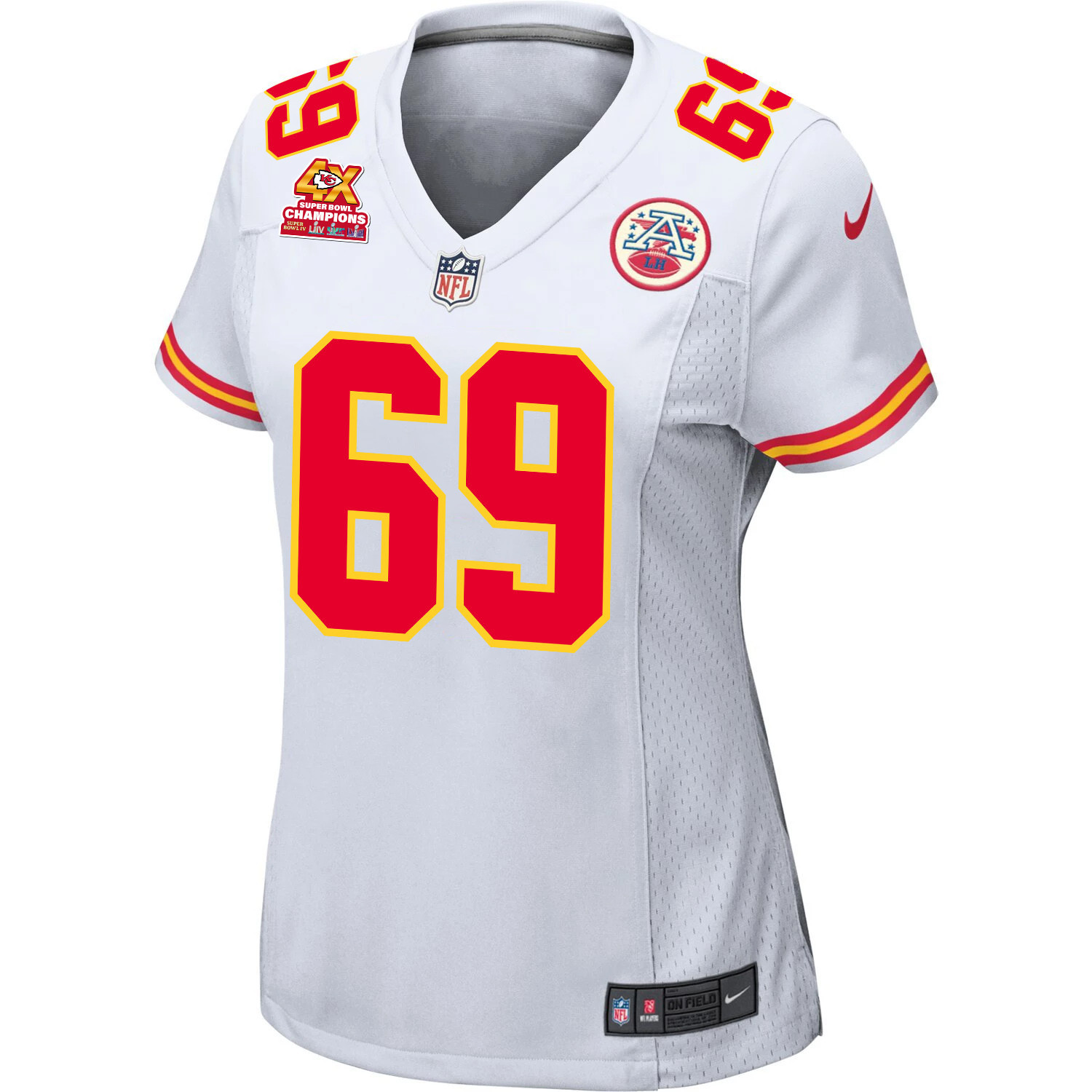Mike Pennel 69 Kansas City Chiefs Super Bowl LVIII Champions 4X Game Women Jersey - White JS4469 nicesnker - Image 2