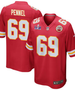 Mike Pennel 69 Kansas City Chiefs Super Bowl LVIII Patch Game Men Jersey - Red JS9914 nicesnker