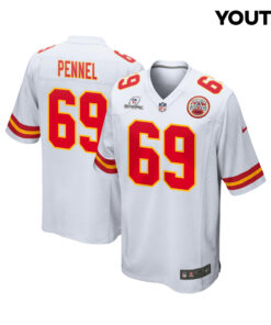 Mike Pennel 69 Kansas City Chiefs Super Bowl LVIII Patch Game YOUTH Jersey - White JS8713 nicesnker