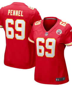 Mike Pennel 69 Kansas City Chiefs Women's Game Jersey - Red JS9768 nicesnker