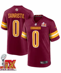Mike Sainristil #0 Washington Commanders Super Bowl LIX Jersey - Men's - Burgundy JS7051 nicesnker