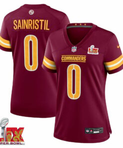 Mike Sainristil #0 Washington Commanders Super Bowl LIX Women's Jersey - Burgundy JS1877 nicesnker