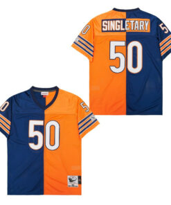 Mike Singletary 50 Chicago Bears Two-Toned Retro Throwback Men Jersey - Orange/Navy JS3082 nicesnker