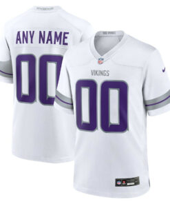 Minnesota Vikings Alternate Game Men Custom Jersey - White JS5900 nicesnker
