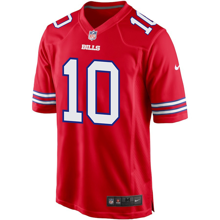 Mitch Trubisky 10 Buffalo Bills Team Game Men Jersey - Red JS7480 nicesnker - Image 2