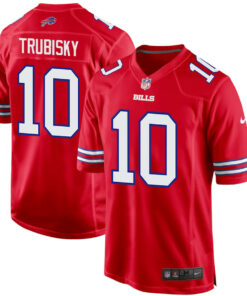 Mitch Trubisky 10 Buffalo Bills Team Game Men Jersey - Red JS7480 nicesnker