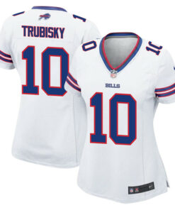 Mitch Trubisky 10 Buffalo Bills Team Game Women Jersey - White JS9650 nicesnker