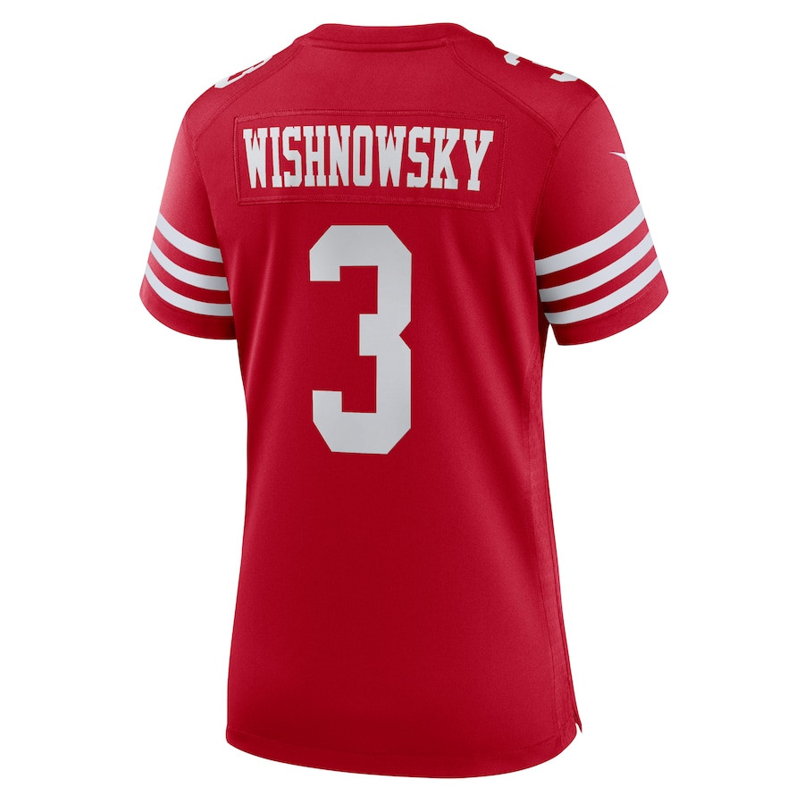 Mitch Wishnowsky 3 San Francisco 49ers Women's Game Jersey - Scarlet JS9749 nicesnker - Image 3