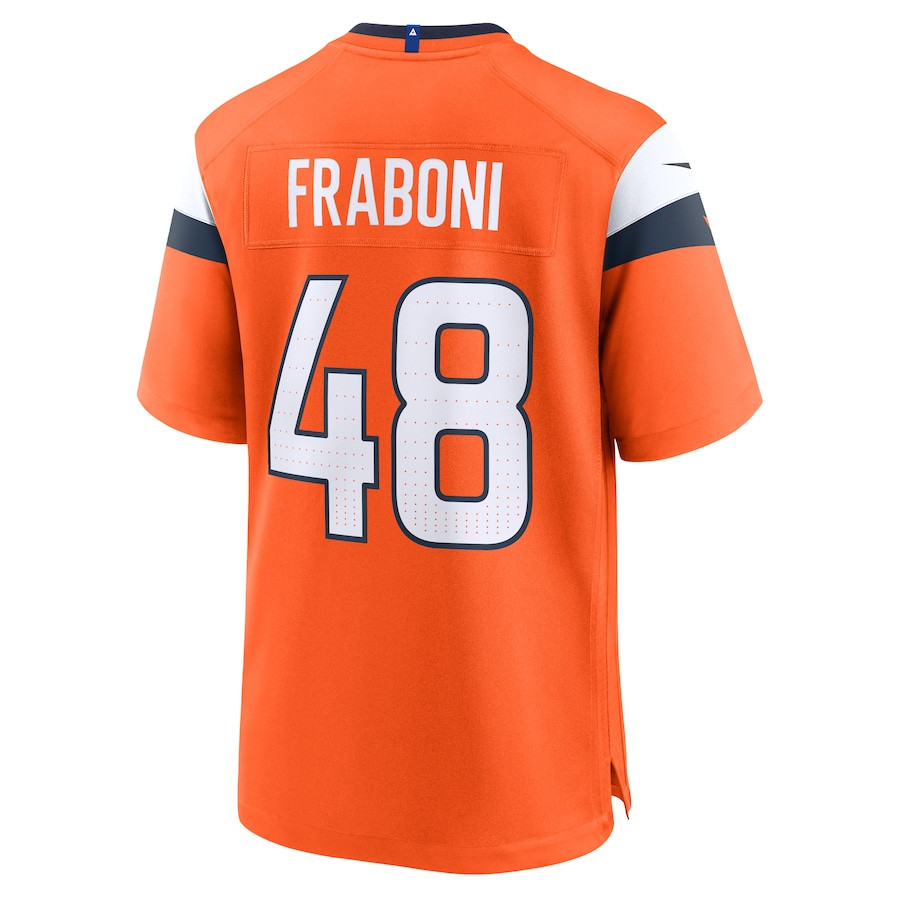 Mitchell Fraboni 48 Denver Broncos Team Game Men Jersey - Orange JS3151 nicesnker - Image 3